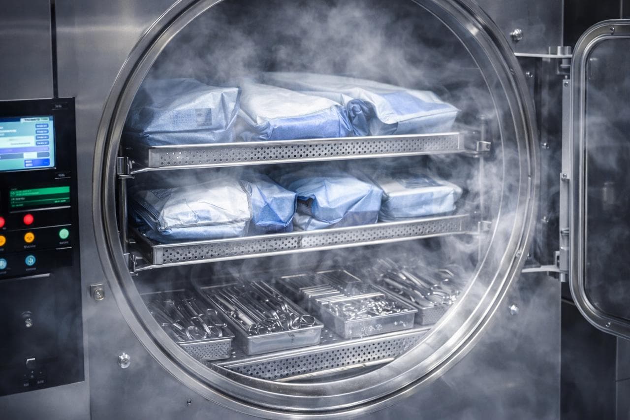 Medical equipment being sterilized